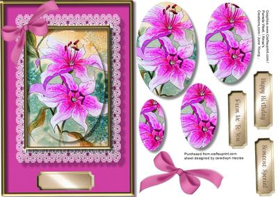 Beautiful Pink Lillys in Pyramid 