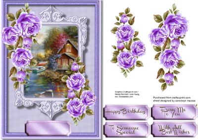 Beautiful Scene with Lilac Roses 