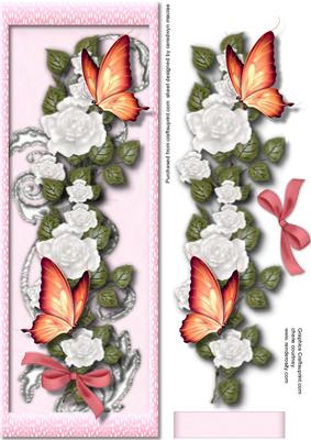 Large D.l Beautiful Roses and Butterfly's 