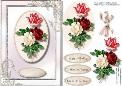 Beautiful Plaque with Mixed Roses 