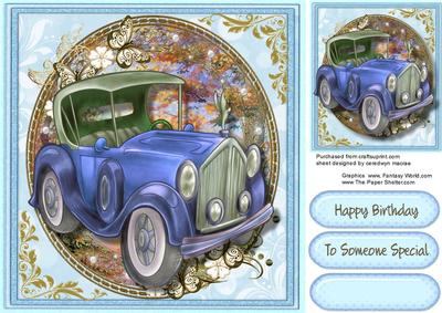 Lovely Vintage Car Fit for a King ( Blue )