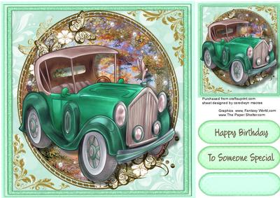 Lovely Vintage Car Fit for a King, ( Green )
