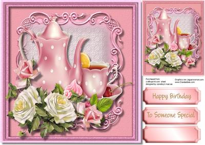 Lovely Pink Tea Set and Roses 