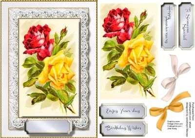 Beautiful Card and Topper with Roses 