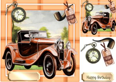 Lovely Classic Vintage Car , Tan 