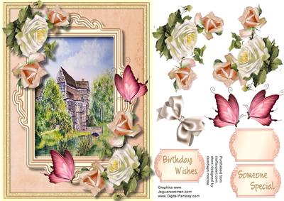 Beautiful Morton Hall, with Roses and Butterfly's