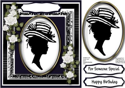 Beautiful Silhouette Lady in Black and White