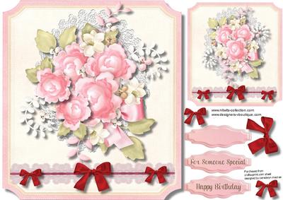 Lovely Shaped 8x8 with Flowers on Lace 