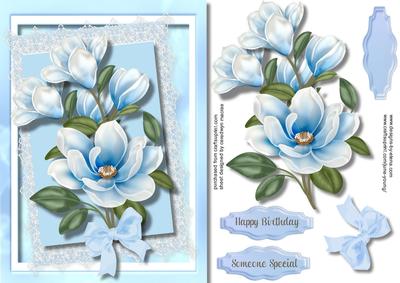 Lovely Magnolias in Blue 