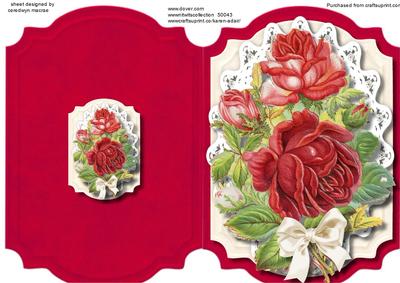 Print,cut,and Fold ,lovely Vintagr Roses on Lace .