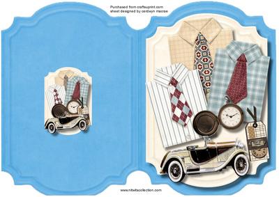 Print,cut, and Fold, Male Birthday or Father's Day.