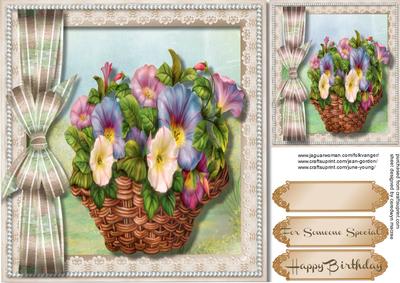 Beautiful Basket of Flowers in a Pearl Frame 