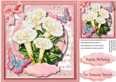 Beautiful Trumpet Flowers and Butterfly's .