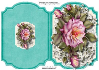 Print, Cut, and Fold, Beautiful Pink Roses .