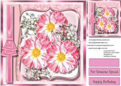 Beautifil Pink Dahlias and Baby's Breath
