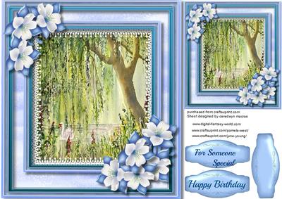 Beautiful Swan and Weeping Willows 
