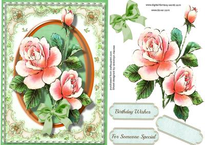 Beautiful Roses in a Oval Frame 