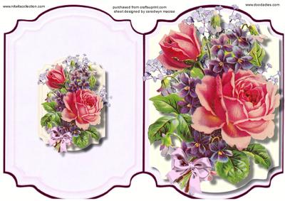 Print, Cut, and Fold, Violets and Roses 
