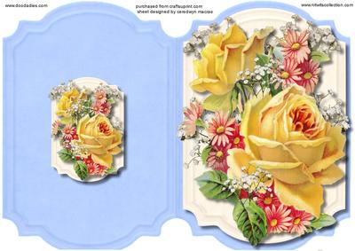 Print, Cut, and Fold, Beautiful Yellow Roses 