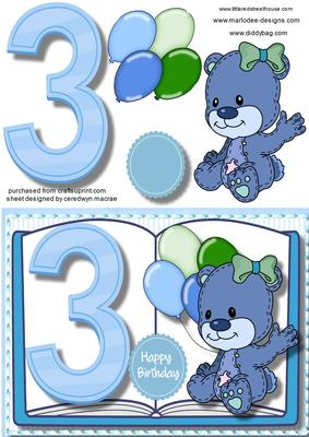 3rd, Birthday, Book Card 