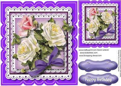 Beautiful Roses in a Ornate Scalloped Frame 