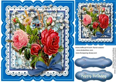 Beautiful Mixed Roses in a Scalloped Ornate Frame 