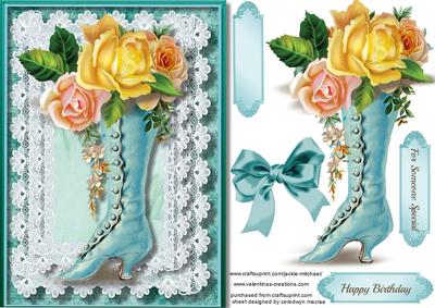 Beautiful Vintage Shoe and Roses 