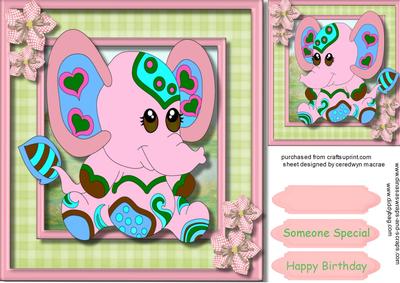 Cute Elephant Critter in Pink 