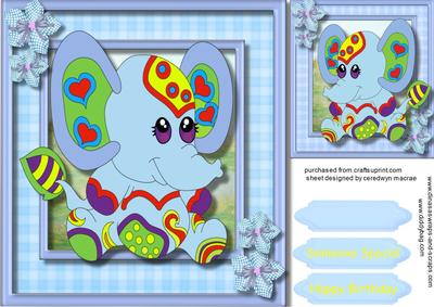 Cute Little Elephant Critter in Blue