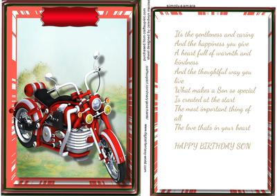 Lovely Birthday Topper and Incert with Verse, Son 