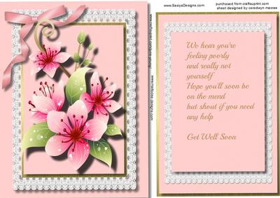 Get Well Soon Topper with Incert and Verse