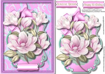 Beautiful Pink Magnolias in a Ornate Frame 