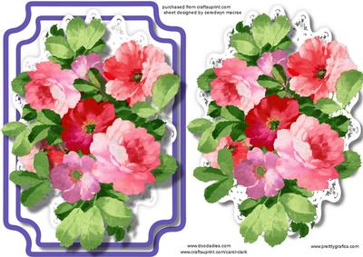 Beautiful Anemone's on a Shaped Card 