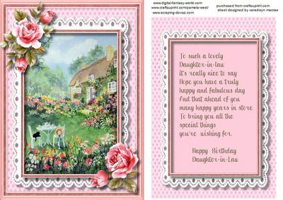 Daughter-in-law , Birthday Verse and Incert 