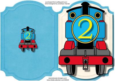 Print, Cut, and Fold , Train 2nd Birthday 