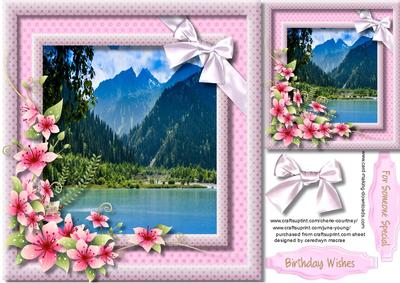 Beautiful Mountain Scene with Flowers
