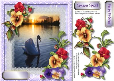Beautiful Pansy's and River Scene 