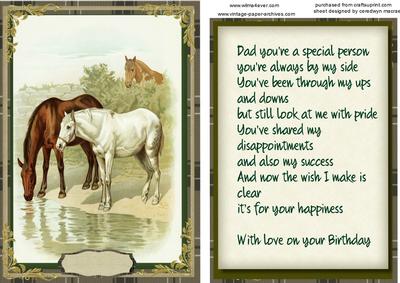 Dad Topper , with Incert and Verse