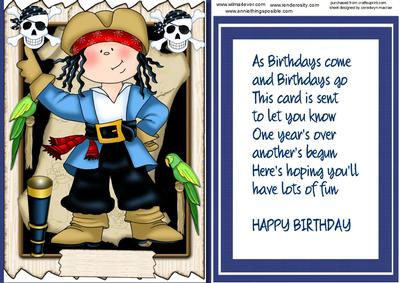 Pirate's Life, Topper with Incert and Verse