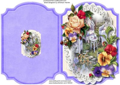 Print, Cut, and Fold, Tea Time Pansy's