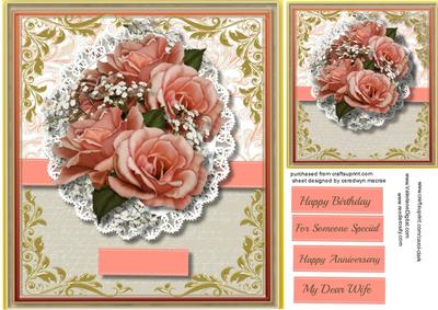Beautoiful Roses on Butterfly Lace 