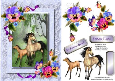 Beautiful Horses in the Mist 