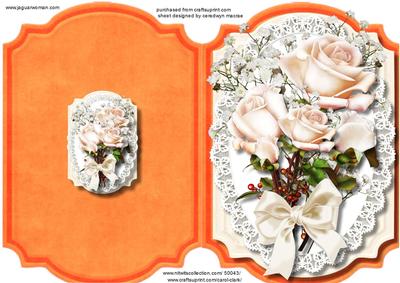Print, Cut, and Fold Beautiful Cream Rose S