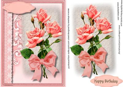Beautiful Pink Roses and Lace 