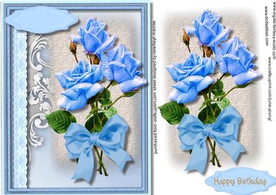 Beautiful Blue Roses and Lace 