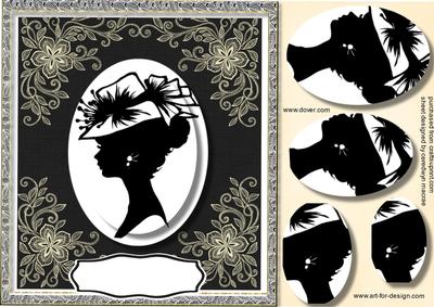 Beautiful Silhouette Lady and Vintage Lace