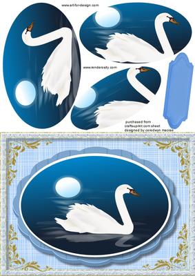 Beautiful Swan in the Moonlight ( Pyramid,)