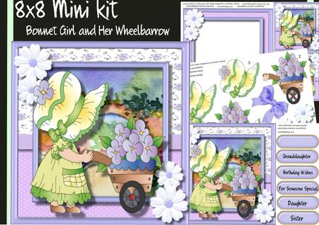8x8 Mini Kit Bonnet Girl with Her Wheelbarrow