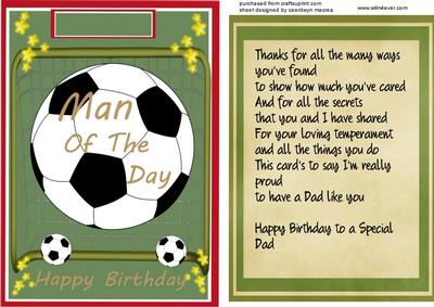 Topper with Incert and Verse , Man of the Day