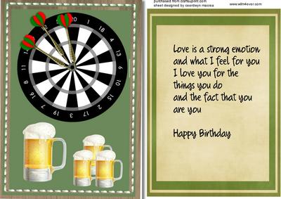 Topper with Incert and Verse Beer and Darts